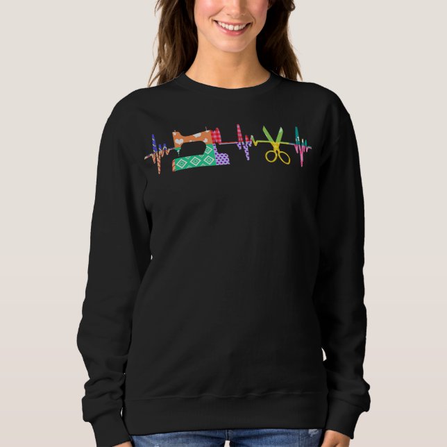 Quilter Sewing Heartbeat For Quilting Lover MM  Sweatshirt (Front)