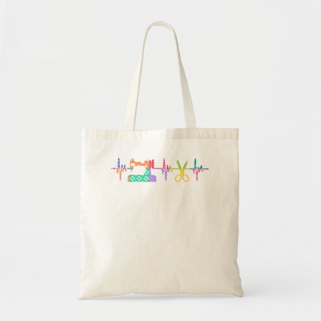 Quilter Sewing Heartbeat  For Quilting Lover MM Tote Bag (Front)