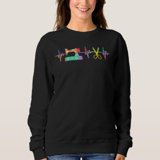 Quilter Sewing Heartbeat  For Quilting  Mm Sweatshirt