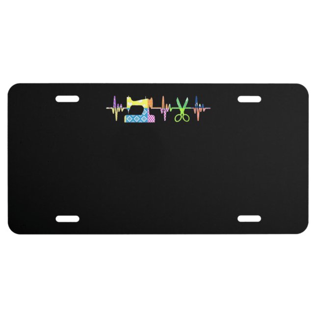 Quilter Sewing Heartbeat - Quilting Lover License Plate (Front)