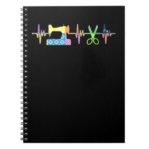 Quilter Sewing Heartbeat _ Quilting Lover Notebook