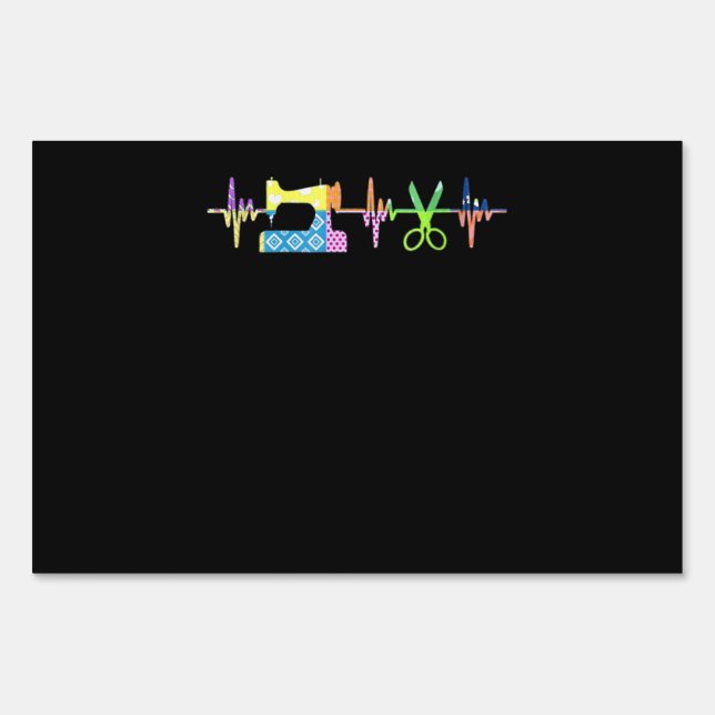 Quilter Sewing Heartbeat - Quilting Lover Sign (Front)