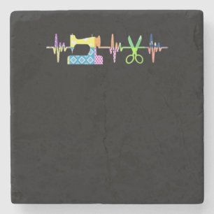 Quilter Sewing Heartbeat - Quilting Lover Stone Coaster