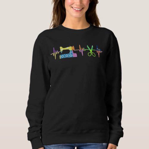 Quilter Sewing Heartbeat _ Quilting Lover Sweatshirt