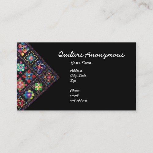 Quilters Anonymous Business Card