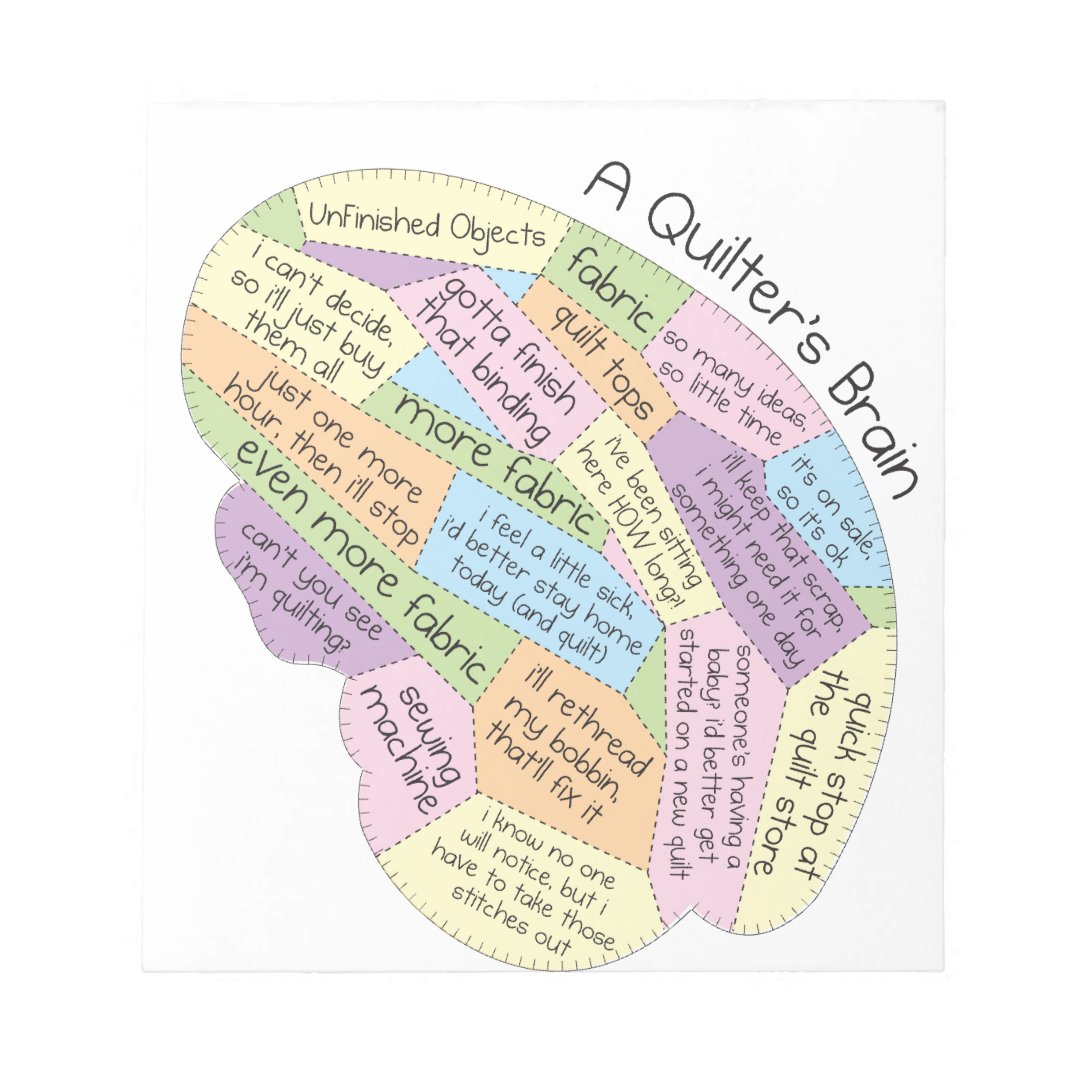 Quilter's Brain Notepad | Zazzle