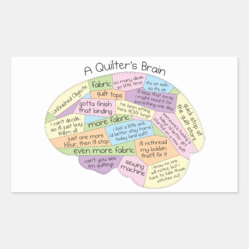 Quilters Brain Rectangular Sticker