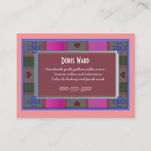quilter's delight business card templates