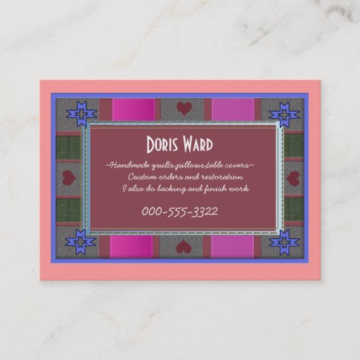 Customizable quilter's delight business card templates