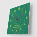Quilter's Green Cutting Mat Clock | Zazzle