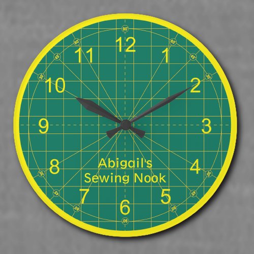 Quilters Green Cutting Mat Round Clock