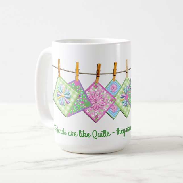 Quilter's Mug - Quote - Closesline-Quilts - White (Front Left)