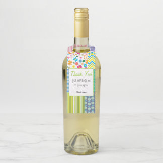 Quilters Patchwork Custom Hostess Gift Wine Bottle Hanger Tag