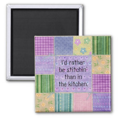 Quilters Patchwork Fridge Magnet