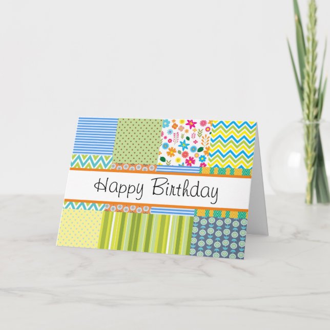 Quilters Patchwork Greeting Card (Front)