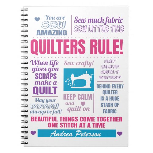 Quilters Quilting Quote Notebook