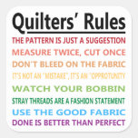 Quilters&#39; Rules Square Sticker at Zazzle
