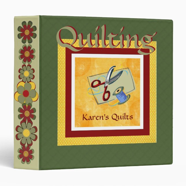 Quilting 3 Ring Binder (Front/Spine)