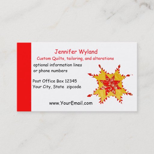 Customizable Quilting, Alterations, Crafts, Sewing Business Cards