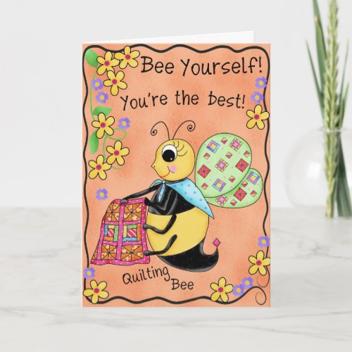 Quilting Bee Whimsy Honey Bee Happy Birthday Card