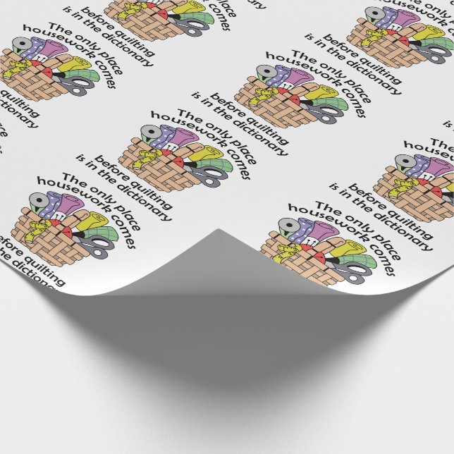 Quilting Before Housework Wrapping Paper (Corner)