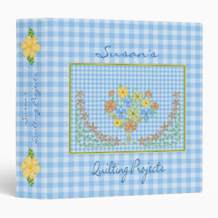 QUILTING BINDER - PROJECT - BLUE GINGHAM/FABRIC