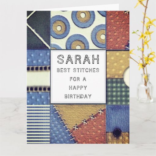 Quilting birthday card Zazzle