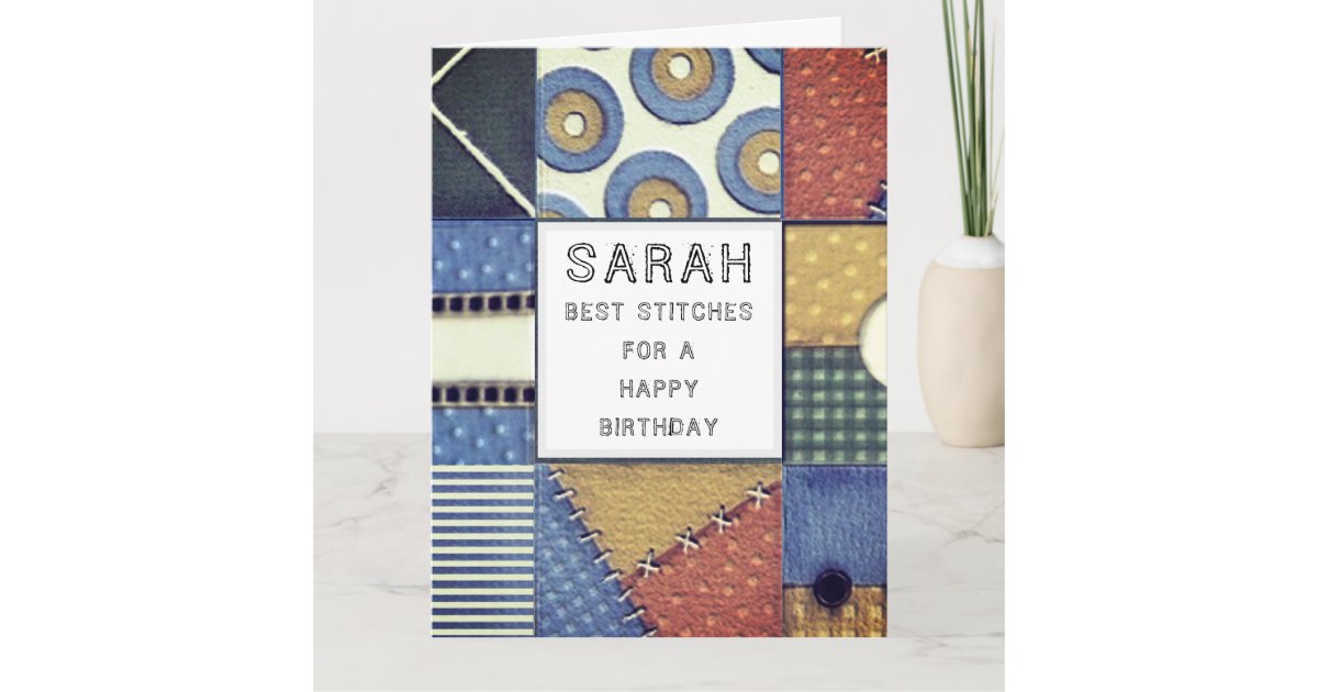 Quilting birthday card Zazzle