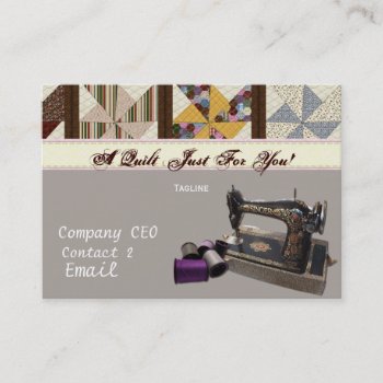 Quilting Business Card by BusinessCardLounge at Zazzle