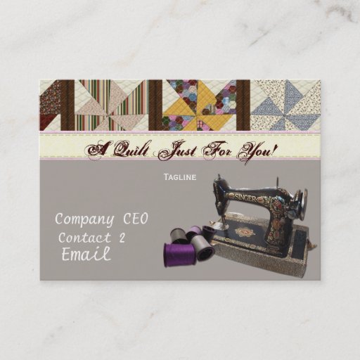 Customizable Quilting Business Card