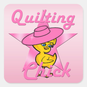Quilting Chick #8 Square Sticker