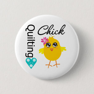 Quilting Chick Button