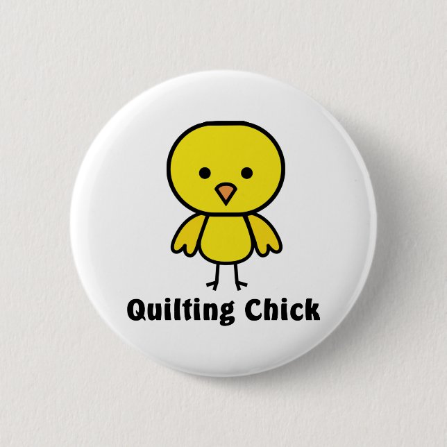 Quilting Chick Button (Front)