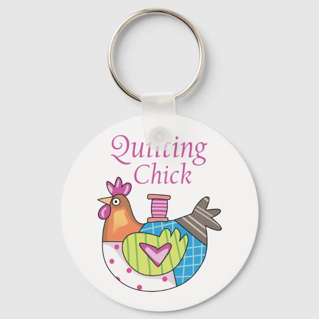 Quilting Chick Keychain (Front)