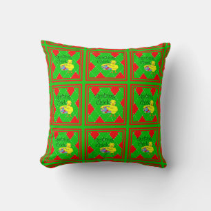 Quilting Chick Throw Pillow