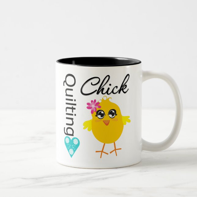 Quilting Chick Two-Tone Coffee Mug (Right)