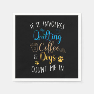 Quilting Coffee Dog Pet Quilt Sew Crafting Animal  Napkins