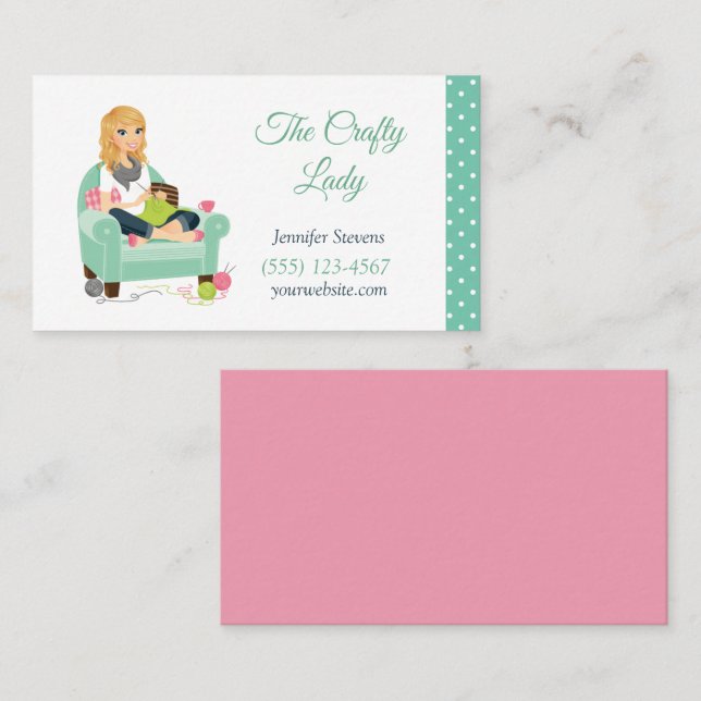 Quilting Crochet Craft Service Business Card (Front/Back)