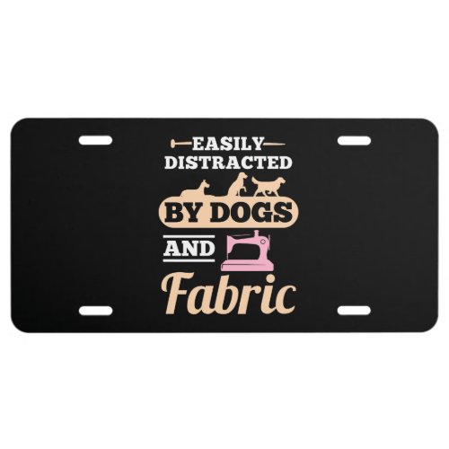Quilting _ Dogs And Fabric License Plate