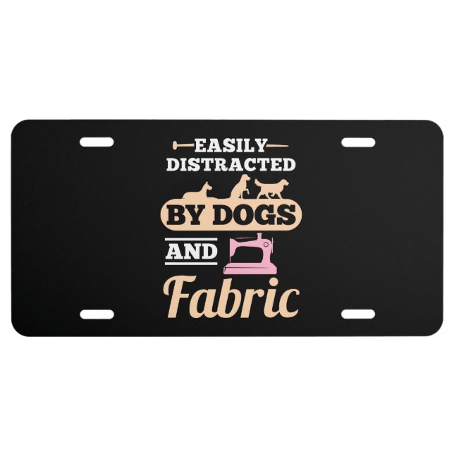 Quilting - Dogs And Fabric License Plate (Front)