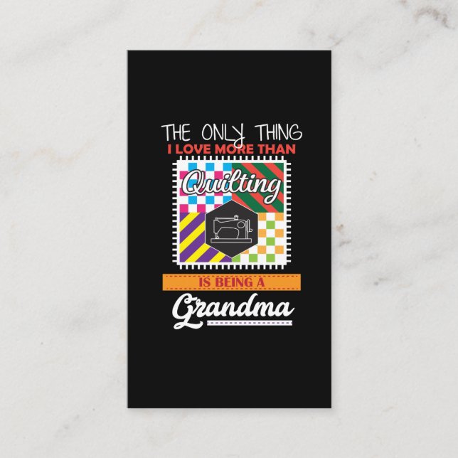 Quilting grandma Gift Quilter Sewing Business Card (Front)