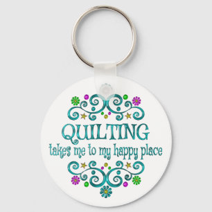 Quilting Happy Place Keychain
