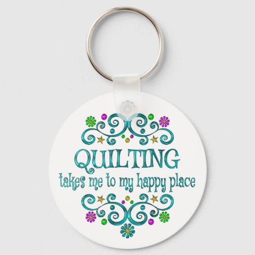 Quilting Happy Place Keychain