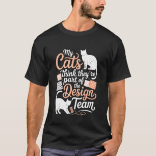 Quilting Humor for Cat Lover Sewing Funny Knitting T-Shirt