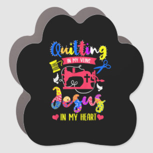 Quilting In My Veins Jesus In My Heart Quilting Car Magnet