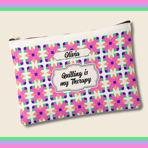 Quilting is my Therapy Zipper Pouch