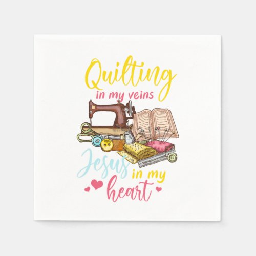 Quilting Jesus Christ Religious Quilt Sewing Machi Napkins