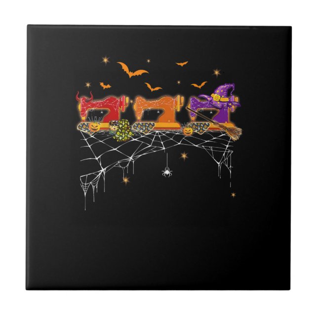 Quilting Machine Costume Halloween Gifts Lover Ceramic Tile (Front)