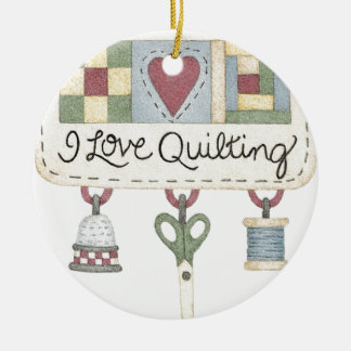 Quilting merchandise ceramic ornament