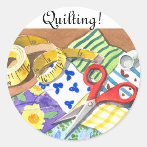 Quilting Notions Classic Round Sticker